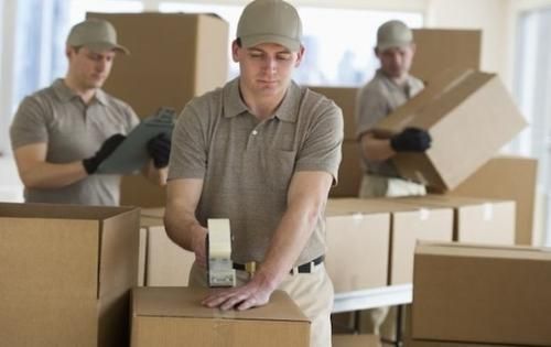 Carefully packed boxes with labels